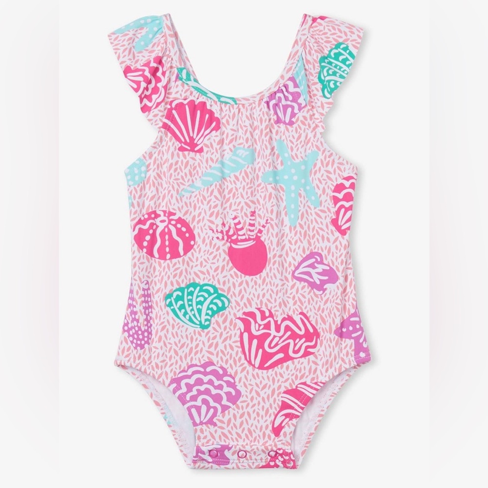 🆕 Hatley Baby Abstract Sea Life Baby Ruffle Swimsuit